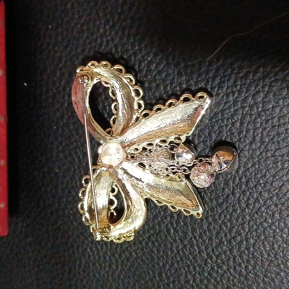 Merry and Bright Red Bow Pin - Picture 3 of 4